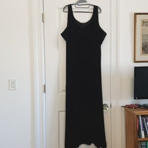 28w-30w EUC Black Stretch Velvet Full Length Tank Dress